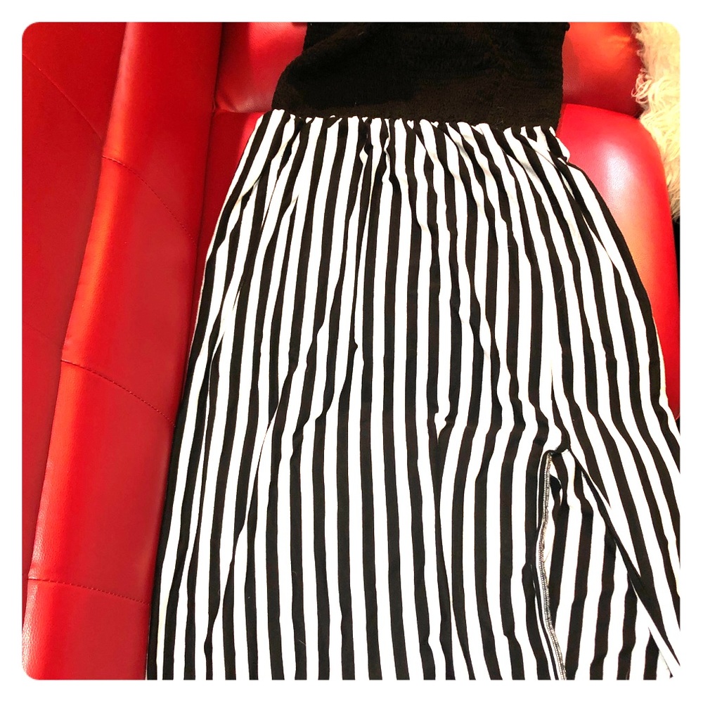 Black and white stripped dress